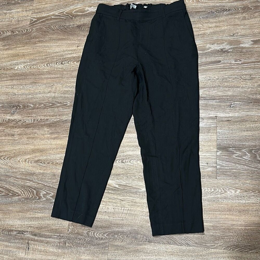 Vince seam stitch front pull on black pants cropped business casual L